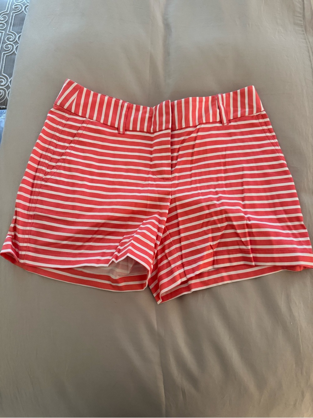 Striped Red and White Women’s Casual Shorts
